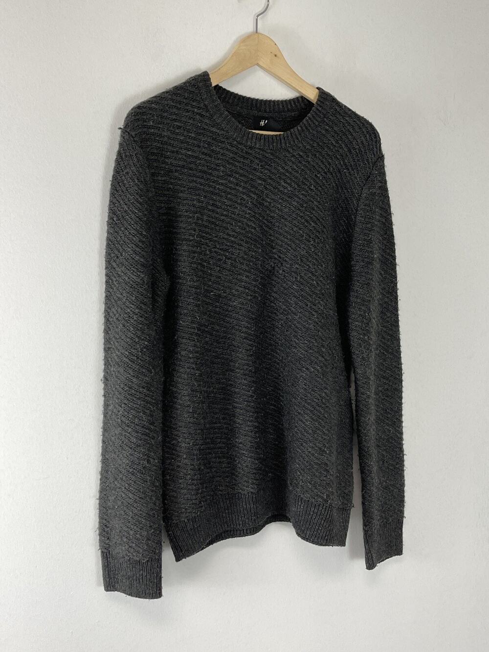 H&M Sweater Mens Small Wool Acrylic Blend Long Sleeve Ribbed Pullover N302